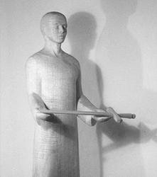 Holzfigur Hl. Lambertus sw