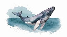 Buckelwal KI generierte Zeichnung