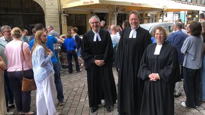 Pastor:innen KoKo-Begrüßungsgottesdienst 2025-06-29, v.l.: M. Trippner, R. Hennings, C. Oppermann