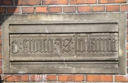 Gertrudenkirchhof Oldenburg Text an der Friedhofsmauer "o ewich ys so lanck"