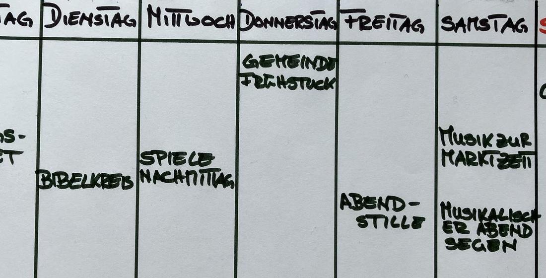 Header Termine / Gottesdienste Kalender Wochenübersicht