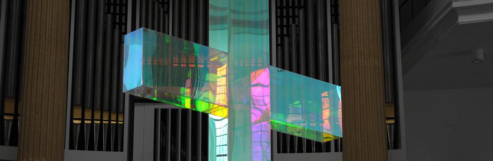 Lichtkreuz der St. Lamberti-Kirche von Ludger Hinse