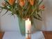 Kerze und Tulpen